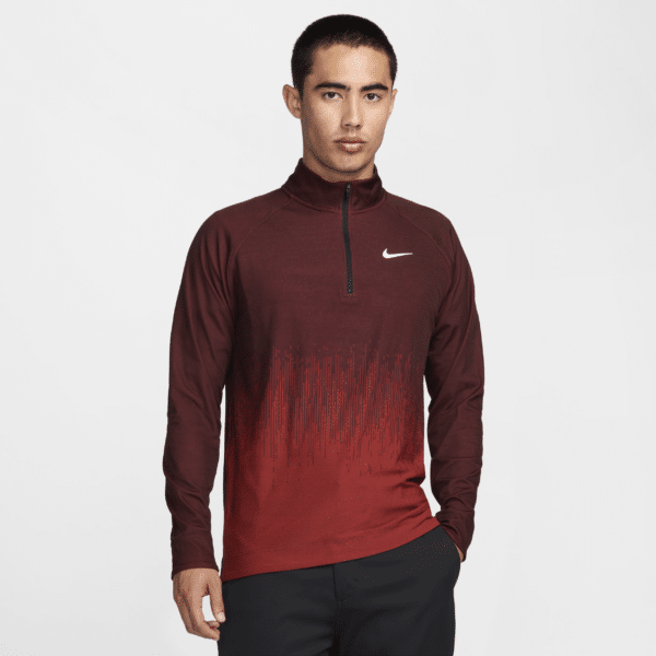 Nike Tour Dri-FIT ADV-golfoverdel med halv lynlås til mænd - rød