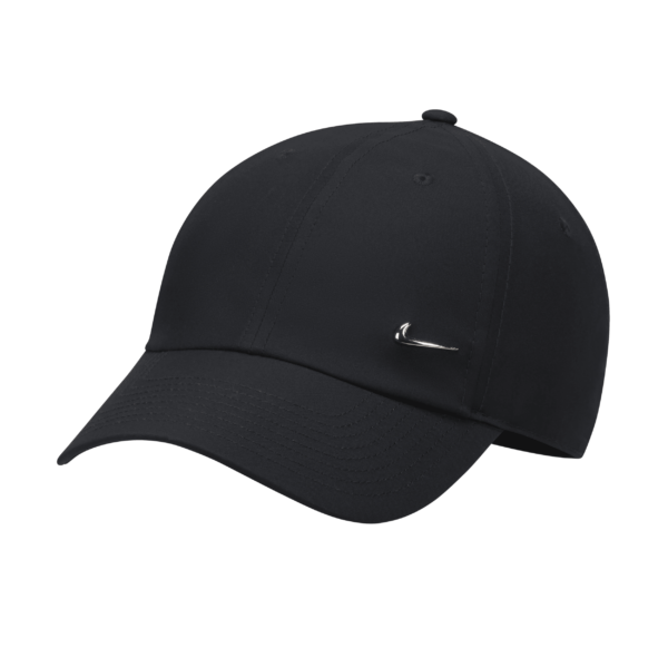 Ustruktureret Nike Dri-FIT Club-metal-Swoosh-kasket - sort