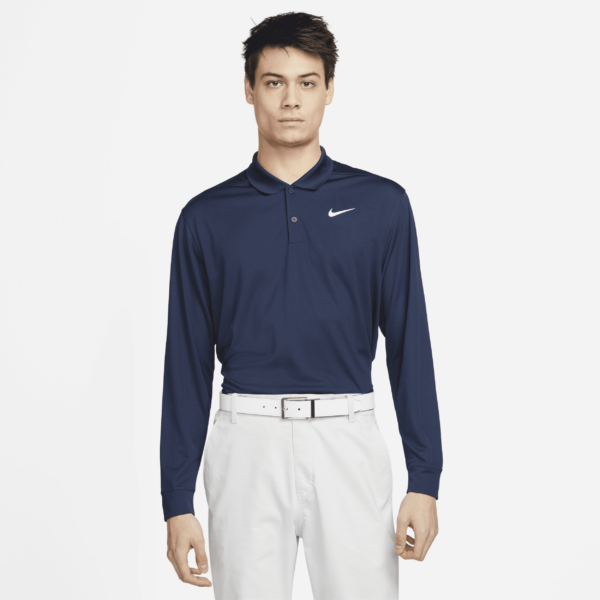 Nike Dri-FIT Victory-golfpolo med lange ærmer til mænd - blå