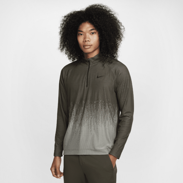 Nike Tour Dri-FIT ADV-golfoverdel med halv lynlås til mænd - grøn