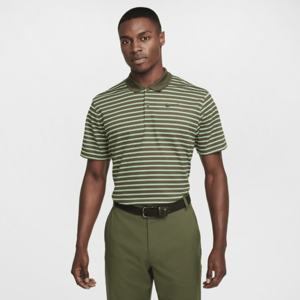 Stribet Nike Dri-FIT Victory-golfpolo til mænd - grøn