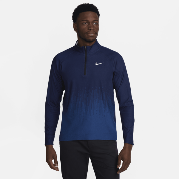 Nike Tour Dri-FIT ADV-golfoverdel med halv lynlås til mænd - blå