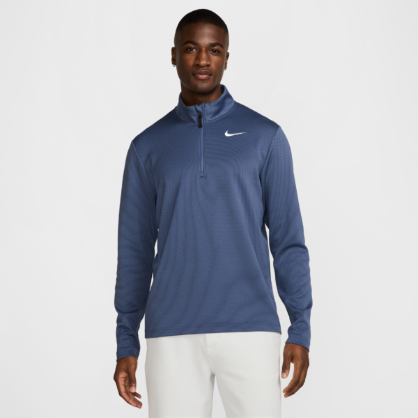 Nike Victory-Dri-FIT Therma Flex-golftrøje med 1/2 lynlås til mænd - blå