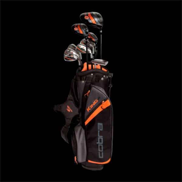 Cobra King Box Set 13-15 År Junior Golfsæt - Black/Orange/Grey - Venstre - DR, FW, 5H, 6-9, PW, SW, Putter - Cobra Standard Junior Grafit