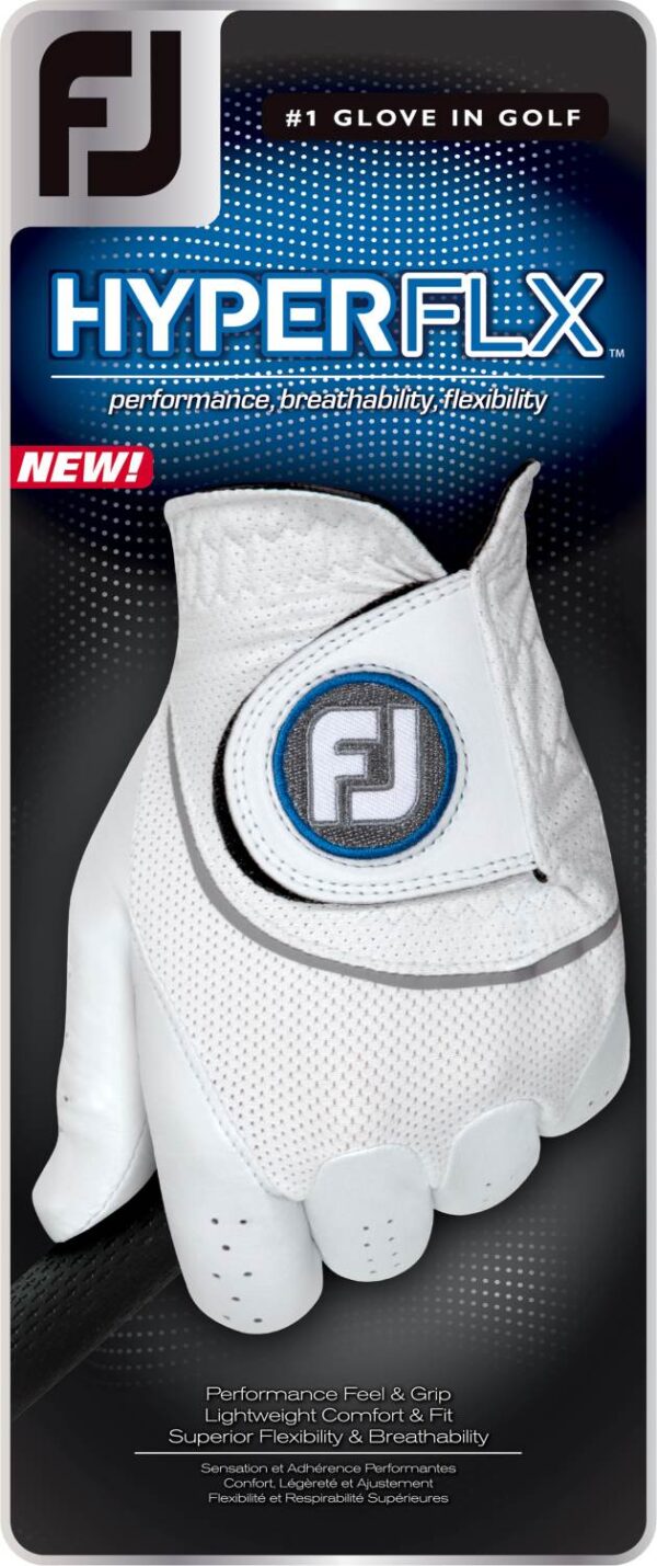 Footjoy HyperFLX Læder Dame Golfhandske - White - Venstre - Str. L