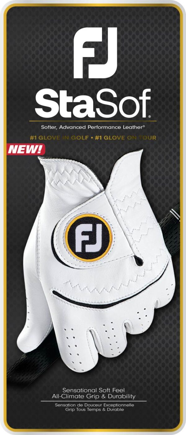 Footjoy StaSof Læder Dame Golfhandske - Pearl - Venstre - Str. L