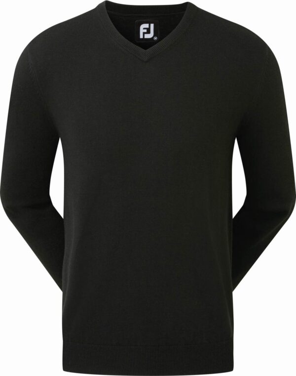 Footjoy Wool Blend V-neck Herre Pullover - Black - Str. S