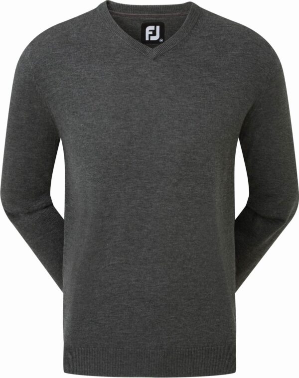 Footjoy Wool Blend V-neck Herre Pullover - Heather Charcoal - Str. S