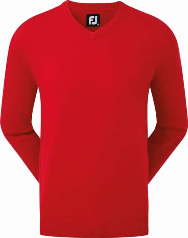 Footjoy Wool Blend V-neck Herre Pullover - Red - Str. S