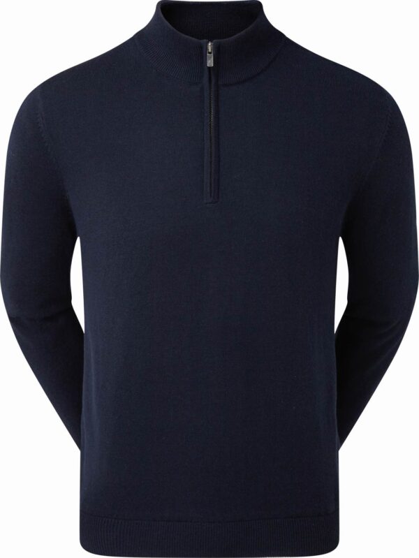 Footjoy Wool Lined 1/2 Zip Herre Pullover - Nvy - Str. S