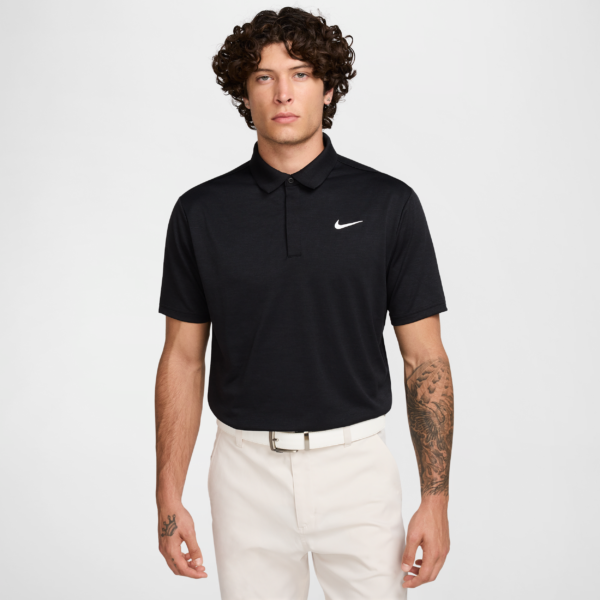 Nike Tour Dri-FIT Jacquard-golfpolo til mænd - sort