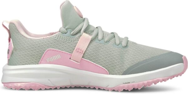 Puma Fusion Evo Drenge Golfsko Uden Spikes - High Rise/Pink Lady - Str. 34 Normal