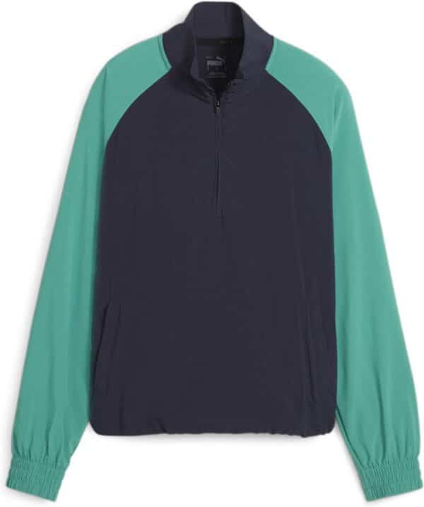 Puma Lightweight 1/4 Zip Shell (2024) Dame Jakke - Deep Navy/Sparkling Green - Str. L