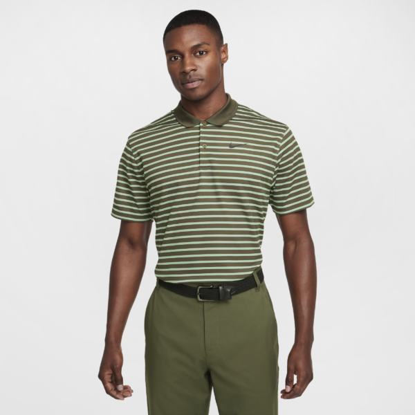 Stribet Nike Dri-FIT Victory-golfpolo til mænd - gr⌀n