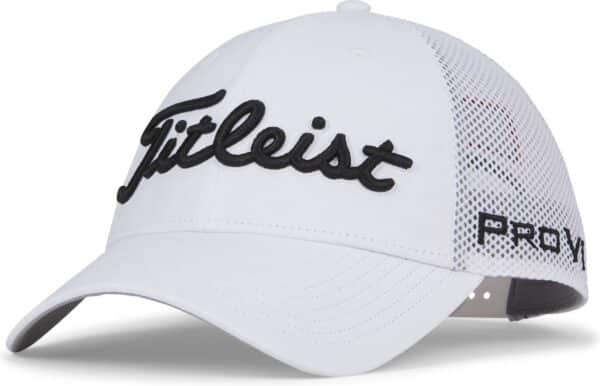 Titleist Tour Performance Mesh Kasket - White/Black - Str. Justerbar