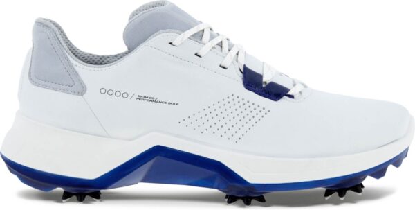 Ecco Biom G5 Vandtætte Herre Golfsko Med Spikes - White/Blue Depths - Str. 39 Normal