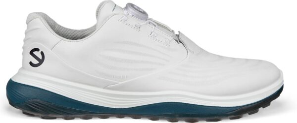 Ecco LT1 BOA Vandtætte Herre Golfsko Uden Spikes - White/Petrol - Str. 39 Normal