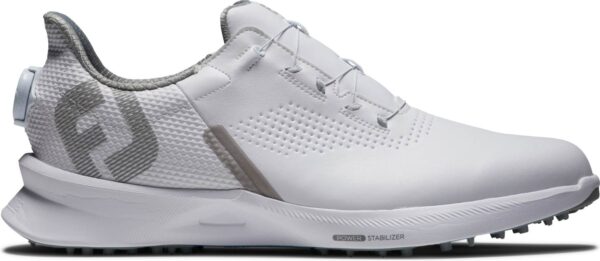 Footjoy Fuel BOA Vandtætte Herre Golfsko Uden Spikes - White/Grey Boa - Str. 40 1/2 Normal