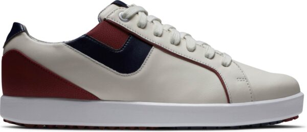 Footjoy Links Vandtætte Dame Golfsko Uden Spikes - Bone/Burgundy/Navy - Str. 36 1/2 Normal