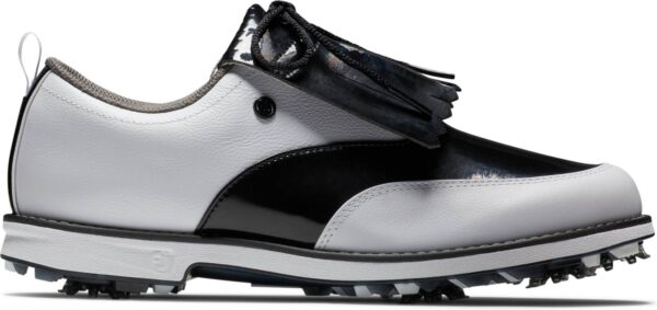 Footjoy Premiere Series (2023) Vandtætte Dame Golfsko Med Spikes - White/Black Patent/White - Str. 36 1/2 Normal