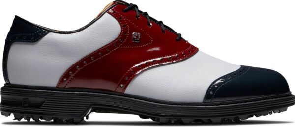 Footjoy Premiere Series Wilcox Vandtætte Herre Golfsko Med Spikes - White/Navy/Wine - Str. 40 1/2 Normal