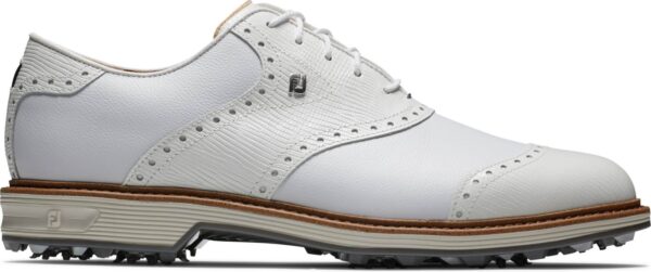 Footjoy Premiere Series Wilcox Vandtætte Herre Golfsko Med Spikes - White/White/Light Grey - Str. 39 Normal