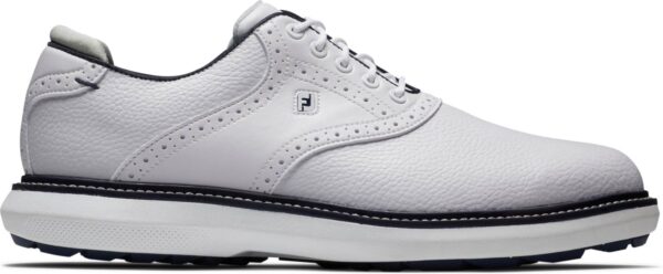 Footjoy Traditions Vandtætte Herre Golfsko Uden Spikes - White/White/Navy - Str. 39 Normal