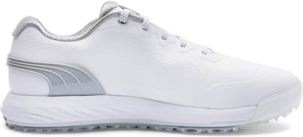 Puma Alphacat Nitro Vandtætte Herre Golfsko Uden Spikes - Puma White/Flat Light Gray/Puma Silver - Str. 44 1/2 Normal