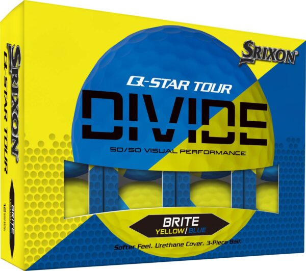 Srixon Q-Star Tour Divide Golfbolde - Gul/Blå