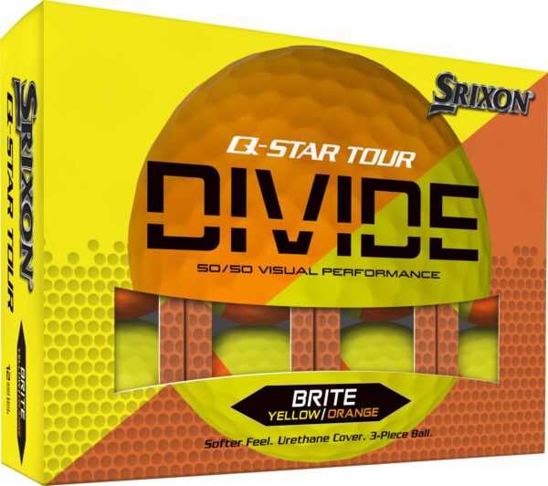 Srixon Q-Star Tour Divide Golfbolde - Gul/Orange