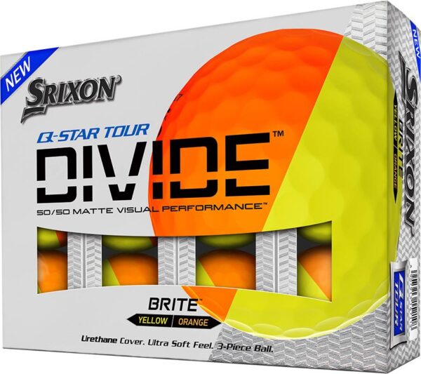 Srixon Q-Star Tour Divide Orange Golfbolde - Orange/Gul