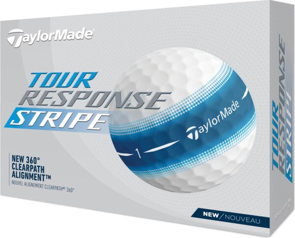 Taylormade Tour Response Stripe Golfbolde - Hvid/Blå