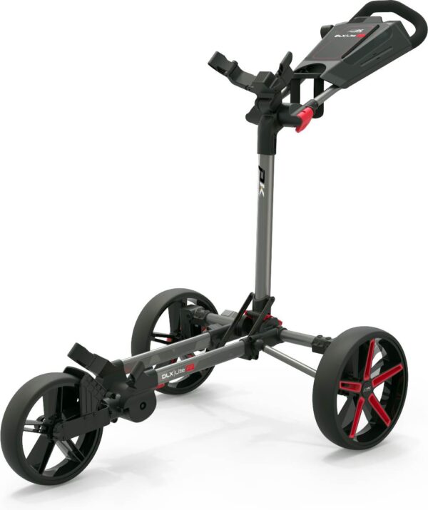 PowaKaddy DLX Lite FF Golfvogn - Gun Metal/Red