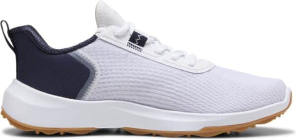 Puma Fusion Crush Sport Vandtætte Herre Golfsko Uden Spikes - Puma White/Deep Navy/Gum - Str. 44 1/2 Normal