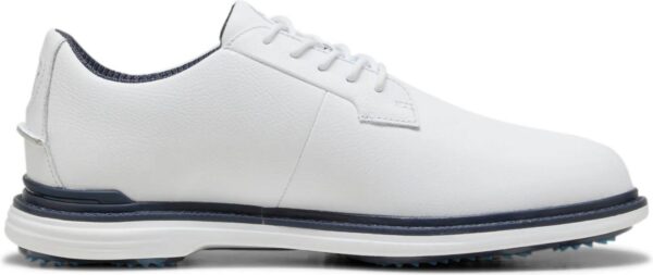 Puma ROYALE Vandtætte Herre Golfsko Med Spikes - Puma White/Deep Navy/Team Light Blue - Str. 44 1/2 Normal